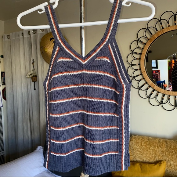 Madewell Stockton V Neck Stripe Knit Tank Top Size XS NWT - Picture 10 of 11